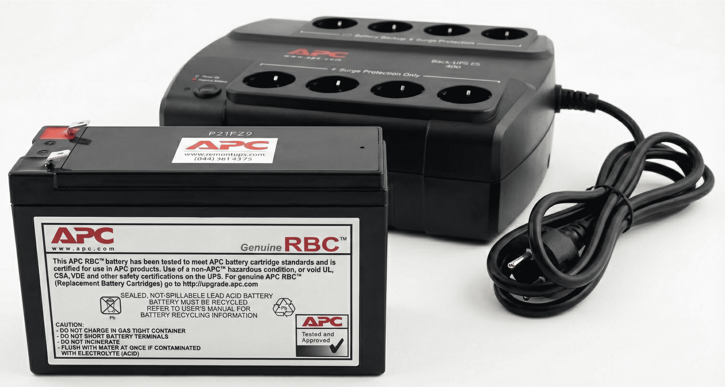 Акумуляторы для ДБЖ (UPS) APC Back-UPS ES 400 / BE400-RS RBC106 – вузький акумулятор 12V 6–7Ah
