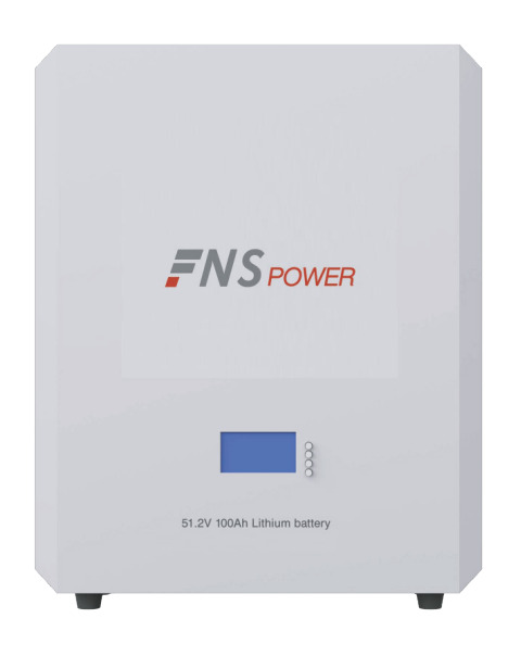 SmartPower SLSIFP51100W — вид спереди, порты BMS RS485/CAN/RS232 и силовые клеммы настенного LiFePO4 аккумулятора 51.2V 100Ah